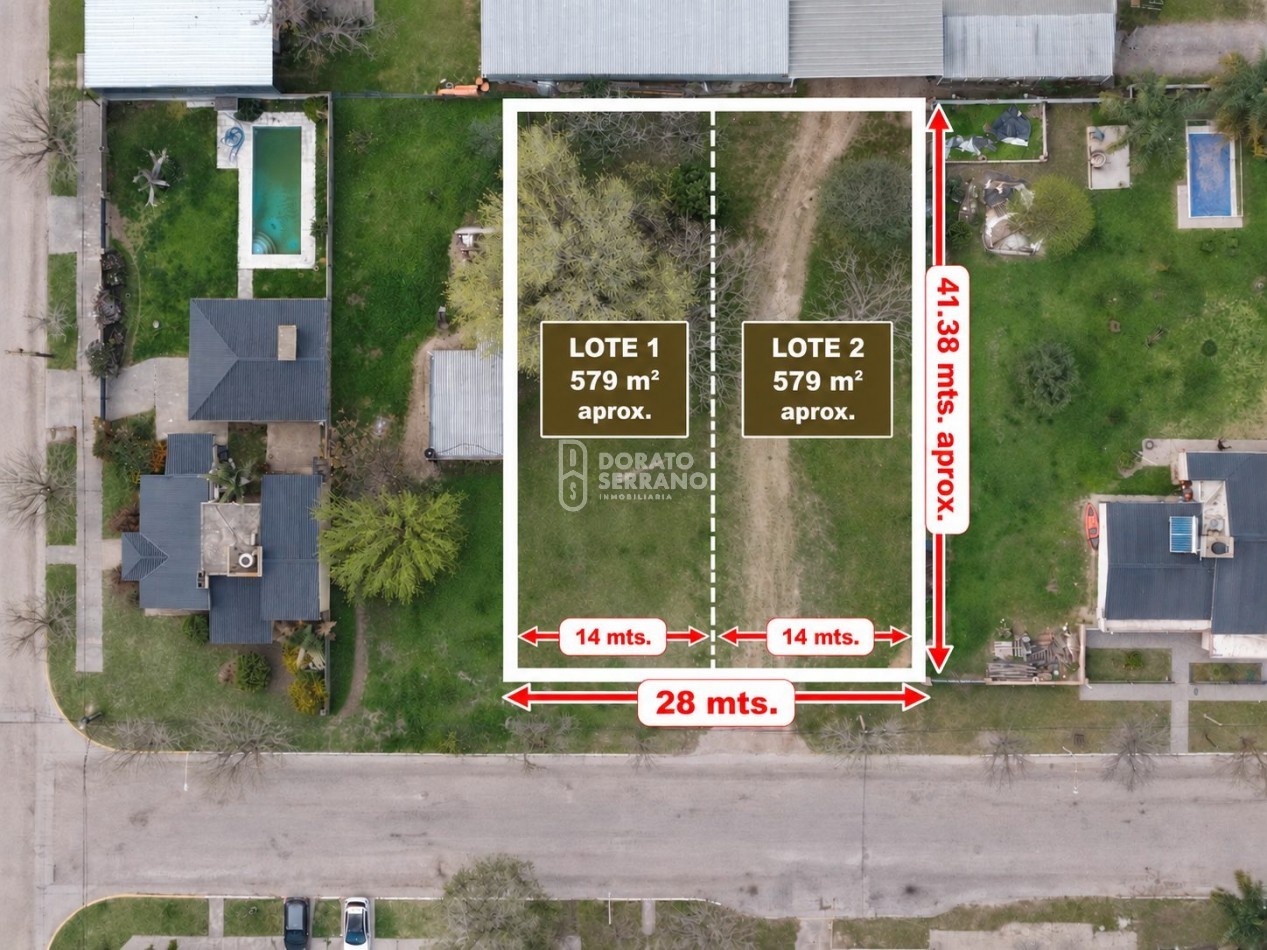 1.158 M2! LOPEZ - STA. FE! - 2 LOTES / 